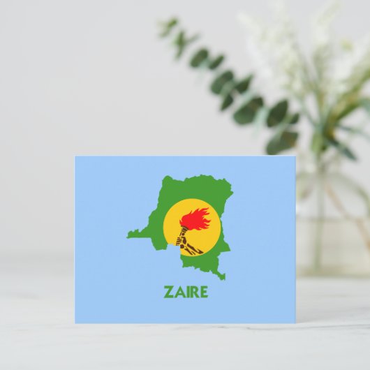 ZAIRE MAP POSTKARTE (Stehend Vorderseite)