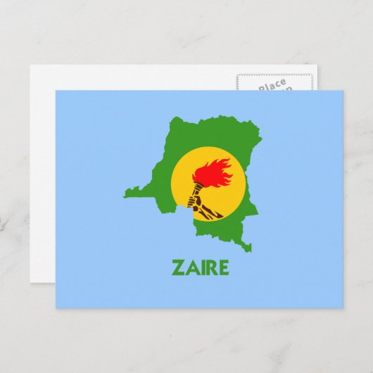 ZAIRE MAP POSTKARTE (Vorne/Hinten)