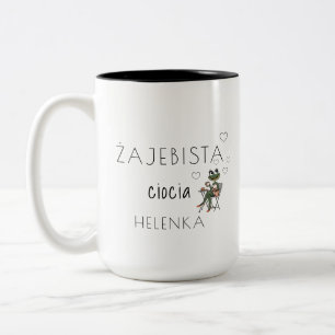 Żajebista Ciocia Custom Mug   Lustige Polnische Ta Zweifarbige Tasse
