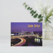 Zakim Bridge, Boston nachts Postkarte (Stehend Vorderseite)
