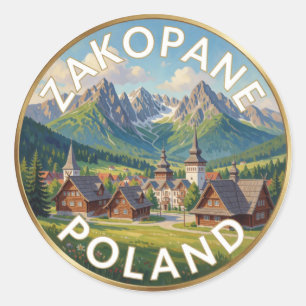 Zakopane Giewont-Gipfel Bergdestination Runder Aufkleber