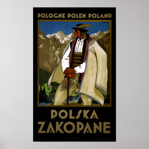 Zakopane Poland Vintage Travel Poster restauriert