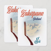 Zakopane Polen Ski-Plakat (Vorne/Hinten)