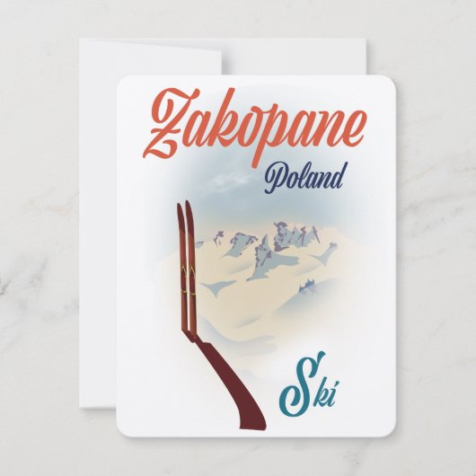 Zakopane Polen Ski-Plakat (Vorderseite)