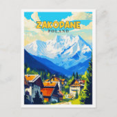Zakopane Polen Vintage Illustration Postkarte (Vorderseite)