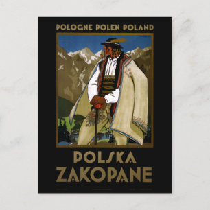 Zakopane Polen Vintage Reiseplakat Restauriert Postkarte