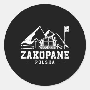 Zakopane Polen Wintersport Skifahren Snowboarden Runder Aufkleber