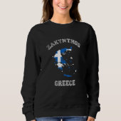 Zakynthos Greece Classic Greece Flag Map Design Sweatshirt (Vorderseite)