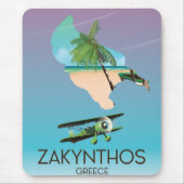 Zakynthos Griechenland-Karte Reiseplakat Mousepad (Vorne)