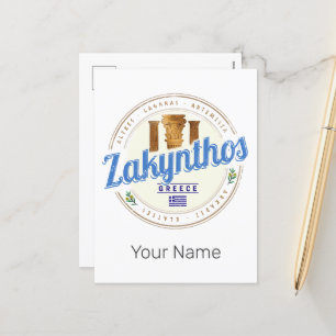 Zakynthos Island Griechenland Urlaub Vintag Souven Feiertagspostkarte