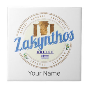 Zakynthos Island Griechenland Urlaub Vintag Souven Fliese