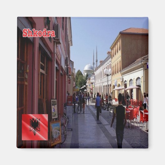 zAL006 SHKODËR center Albanien, Kühlschrank Magnet (Vorne)