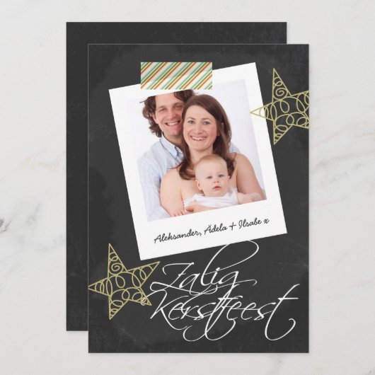 Zalig Kerstfeest Chalkboard Foto Rahmen und Band (Vorne/Hinten)