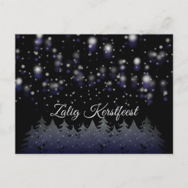 Zalig Kerstfeest Dutch Christmas Starry Night Snow Feiertagspostkarte