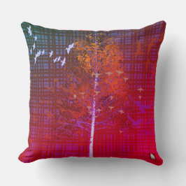 ZALMAXI-ZUHAUSE-Rot-Blütenviolett abstrakter Baum Kissen