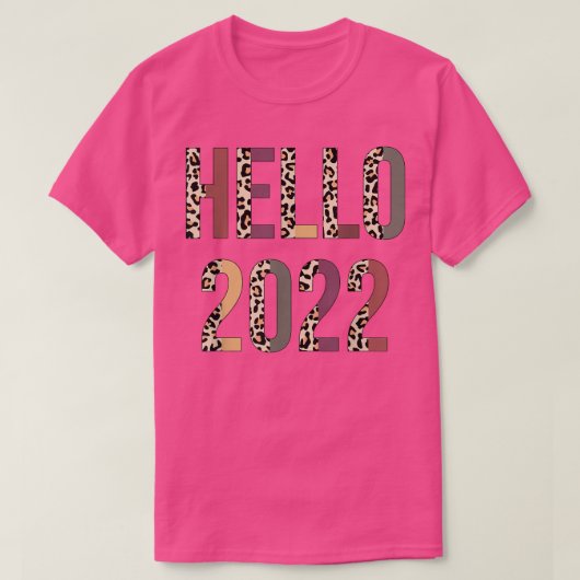 zAlR Hello 2022 Leopard Happy New Year Party Count T-Shirt (Design vorne)