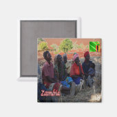 ZAMBIA009, Sambia, Afrika, Kühlschrank Magnet (Vorderseite/Rückseite)