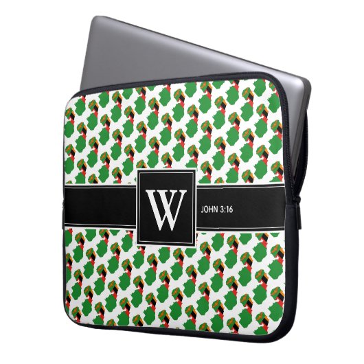 ZAMBIA Christlich Scripting Monogram-Notebook Laptopschutzhülle (Vorderseite Links)