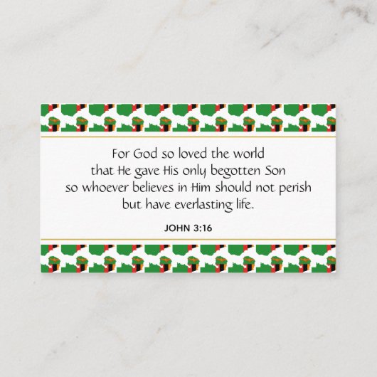 ZAMBIA Christliche Schrift John 3:16 Visitenkarte (Rückseite)