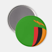 Zambia Fisheye Flag Magnet (Vorderseite/Rückseite)