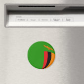 Zambia Fisheye Flag Magnet (In Situ (Geschirrspüler))