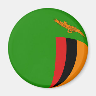 Zambia Fisheye Flag Magnet