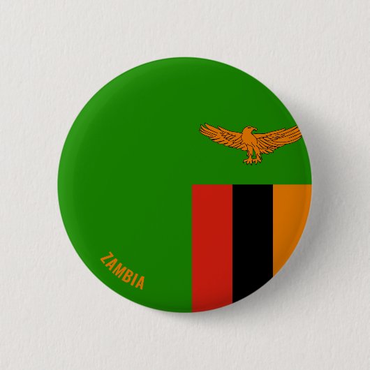 Zambia Flag Charming Patriotic Button (Vorderseite)