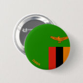 Zambia Flag Charming Patriotic Button (Vorne & Hinten)