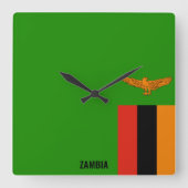 Zambia Flag Dazzling Patriotic Quadratische Wanduhr (Vorderseite)