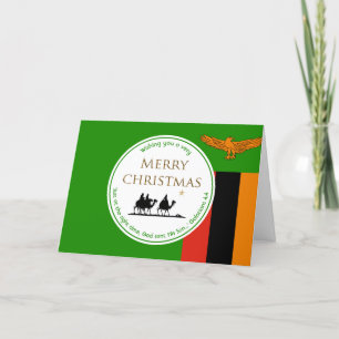 ZAMBIA FLAG Drei Weisen Schrift Weihnachten