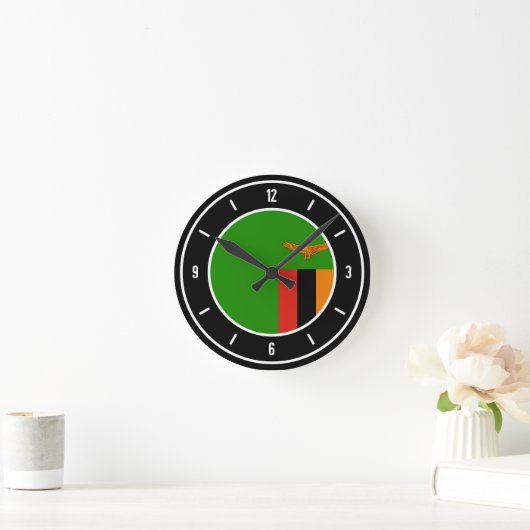 Zambia Flag Elegant Runde Wanduhr (Zuhause)