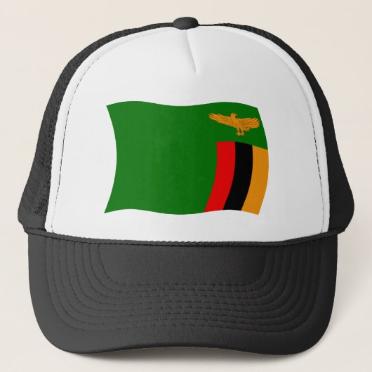 Zambia Flag Hat Truckerkappe (Vorderseite)