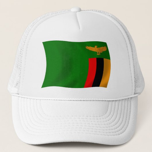 Zambia Flag Hat Truckerkappe (Vorderseite)