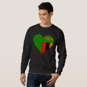 Zambia Flag Heart Zambia  Love Zambia Sweatshirt (Vorne ganz)