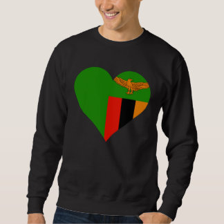 Zambia Flag Heart Zambia Love Zambia Sweatshirt
