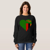 Zambia Flag Heart Zambia  Love Zambia Sweatshirt (Vorne ganz)