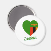 Zambia Flag Herz Magnet (Vorderseite/Rückseite)