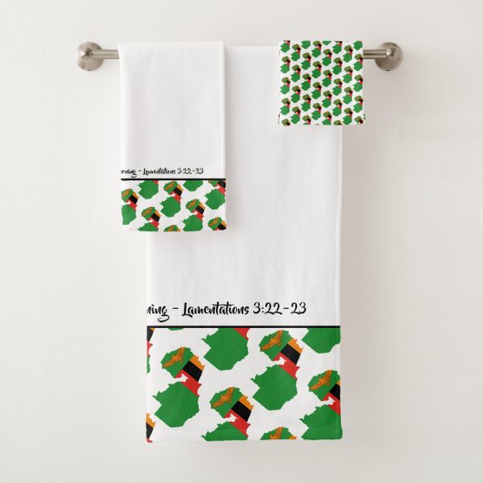 ZAMBIA FLAG Individuelle Schrift Stilvoll Sambia Badhandtuch Set (Insitu)