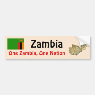 Zambia Flag + Karte Autoaufkleber