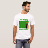 Zambia Flag + Karte + Text-T - Shirt (Vorne ganz)