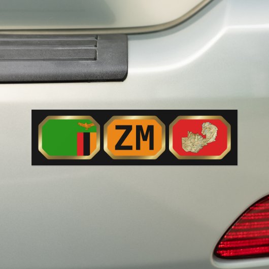 Zambia Flag Map Code Autoaufkleber (Auf Auto)