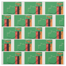 ZAMBIA FLAG Map Kontur Stoff