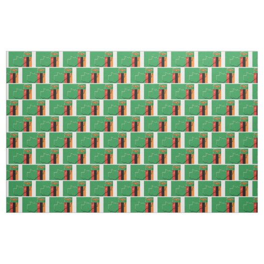 ZAMBIA FLAG Map Kontur Stoff (Fat Quarter (45,7 x 55,9 cm))