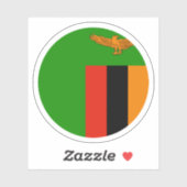 Zambia Flag Round Sticker (Blatt)