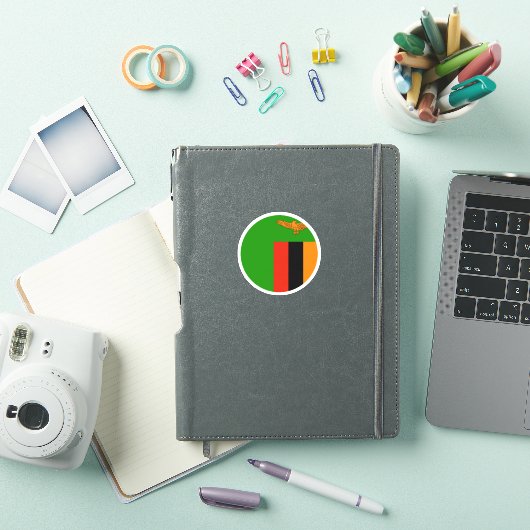 Zambia Flag Round Sticker (iPad Hülle)