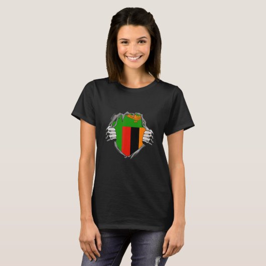 Zambia flag T-Shirt (Vorne ganz)