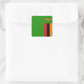 Zambia-Flaggenaufkleber Quadratischer Aufkleber (Tasche)