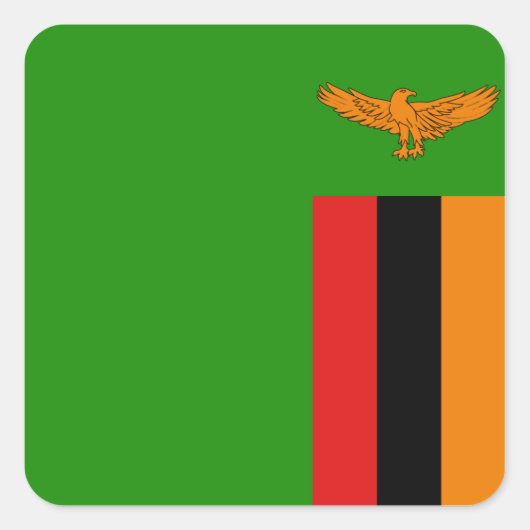 Zambia-Flaggenaufkleber Quadratischer Aufkleber (Vorderseite)