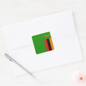 Zambia-Flaggenaufkleber Quadratischer Aufkleber (Umschlag)
