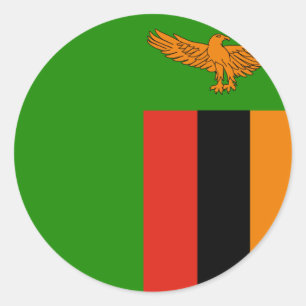 Zambia-Flaggenaufkleber Runder Aufkleber
